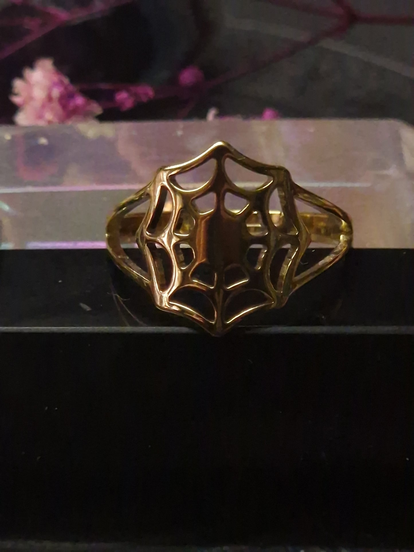 Spinnennetz Edelstahl Ring I gold & silber
