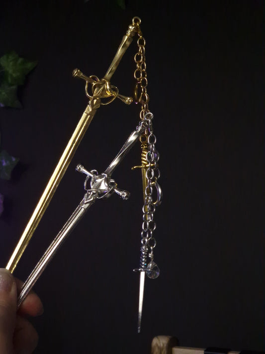 Haarnadel Schwert mit Anhänger