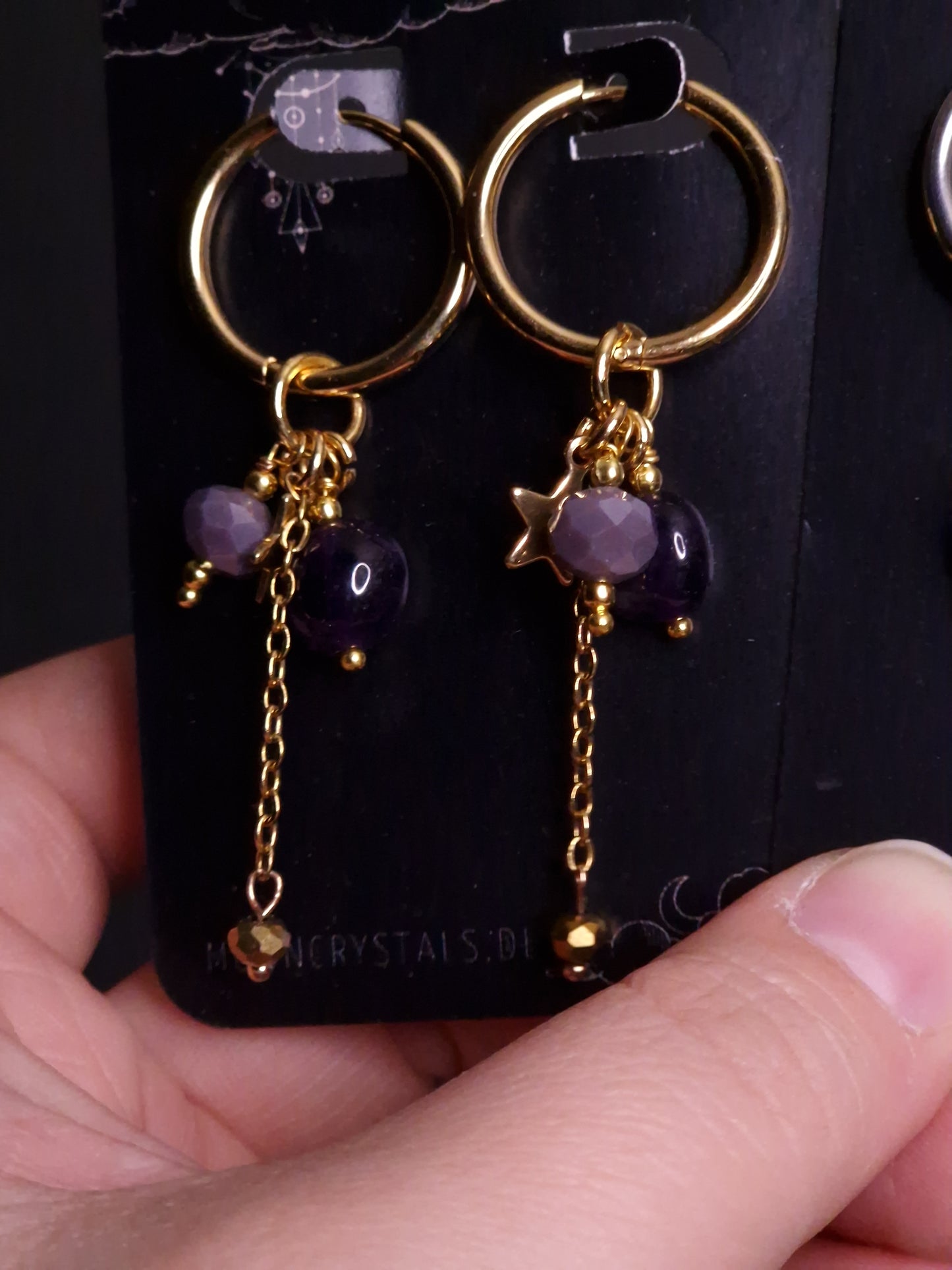 Amethyst Hoops gold