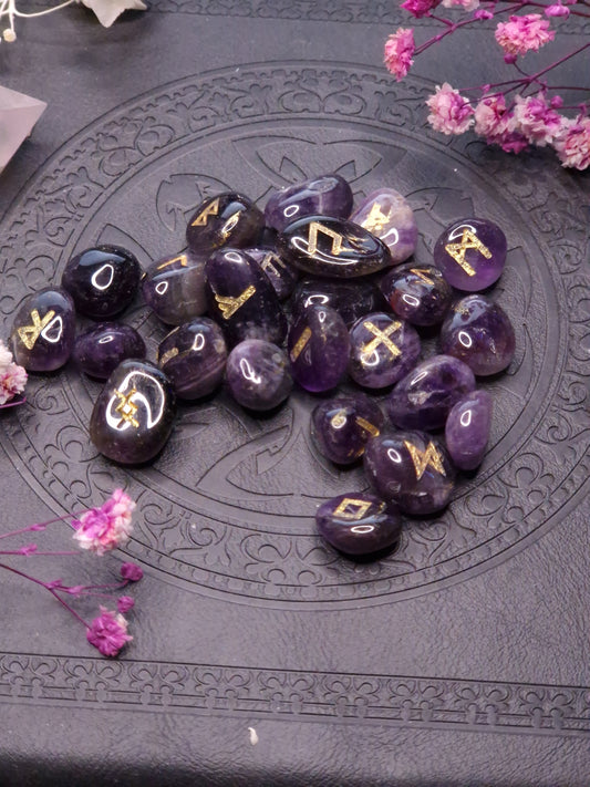 Runenkristall Set Amethyst