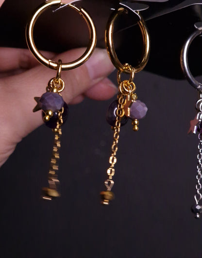 Amethyst Hoops gold