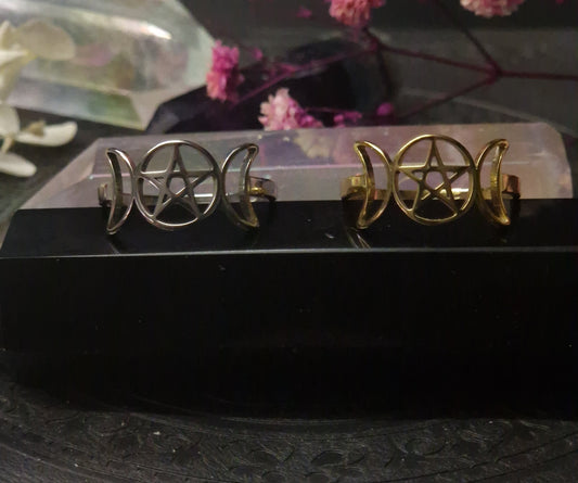 Triplemoon Edelstahl Ring I gold & silber