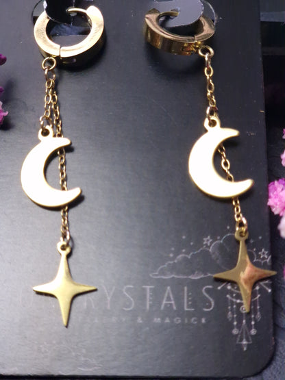 Stern & Mond Ohrringe gold