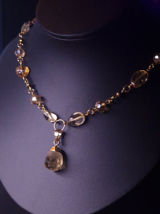 Citrin Kette gold 'Poisy'