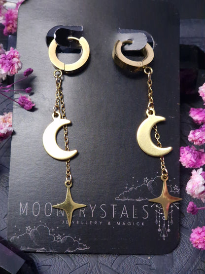 Stern & Mond Ohrringe gold