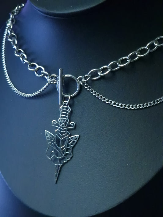 Chunky Schwert Kette silber